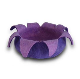 Wool Petal Pet Basket - Purple